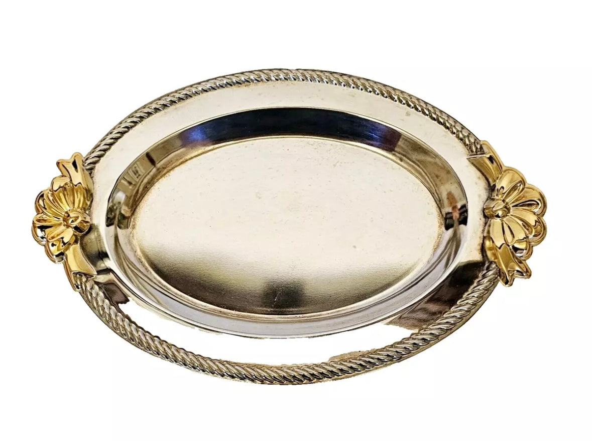 Silver & Gold Bow Tray