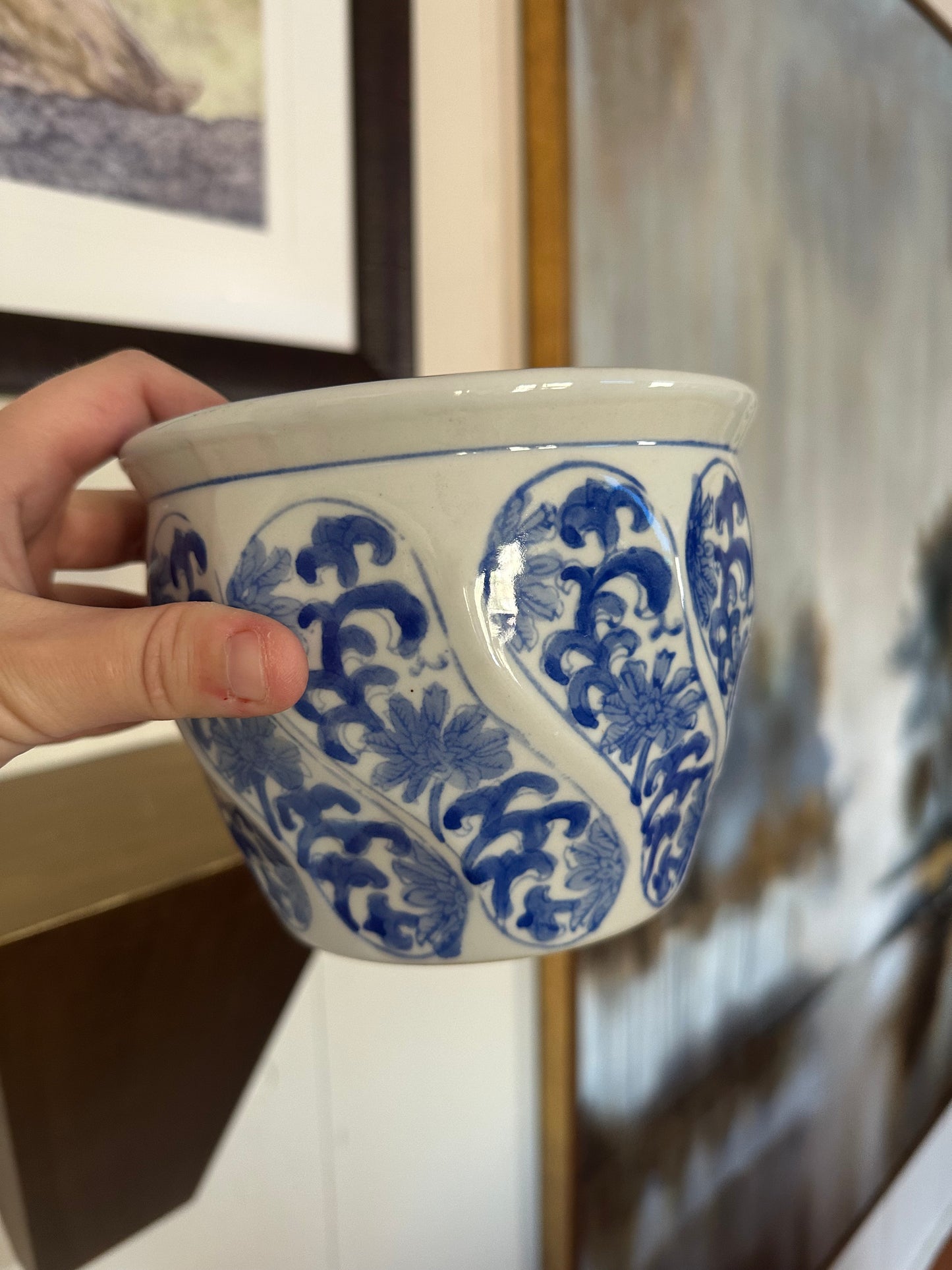 Mini Blue & White Planter