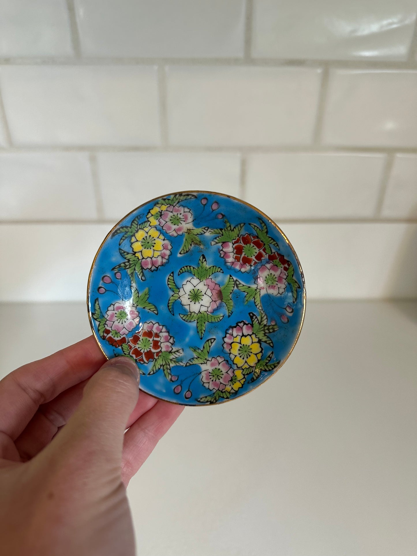 Blue Floral Chinoiserie Trinket Dish