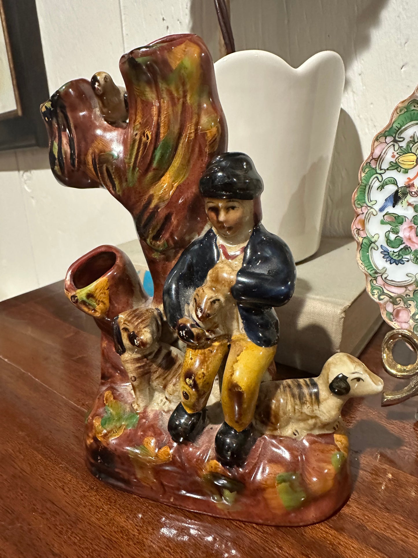 Staffordshire-Style Hunt Scene Vase