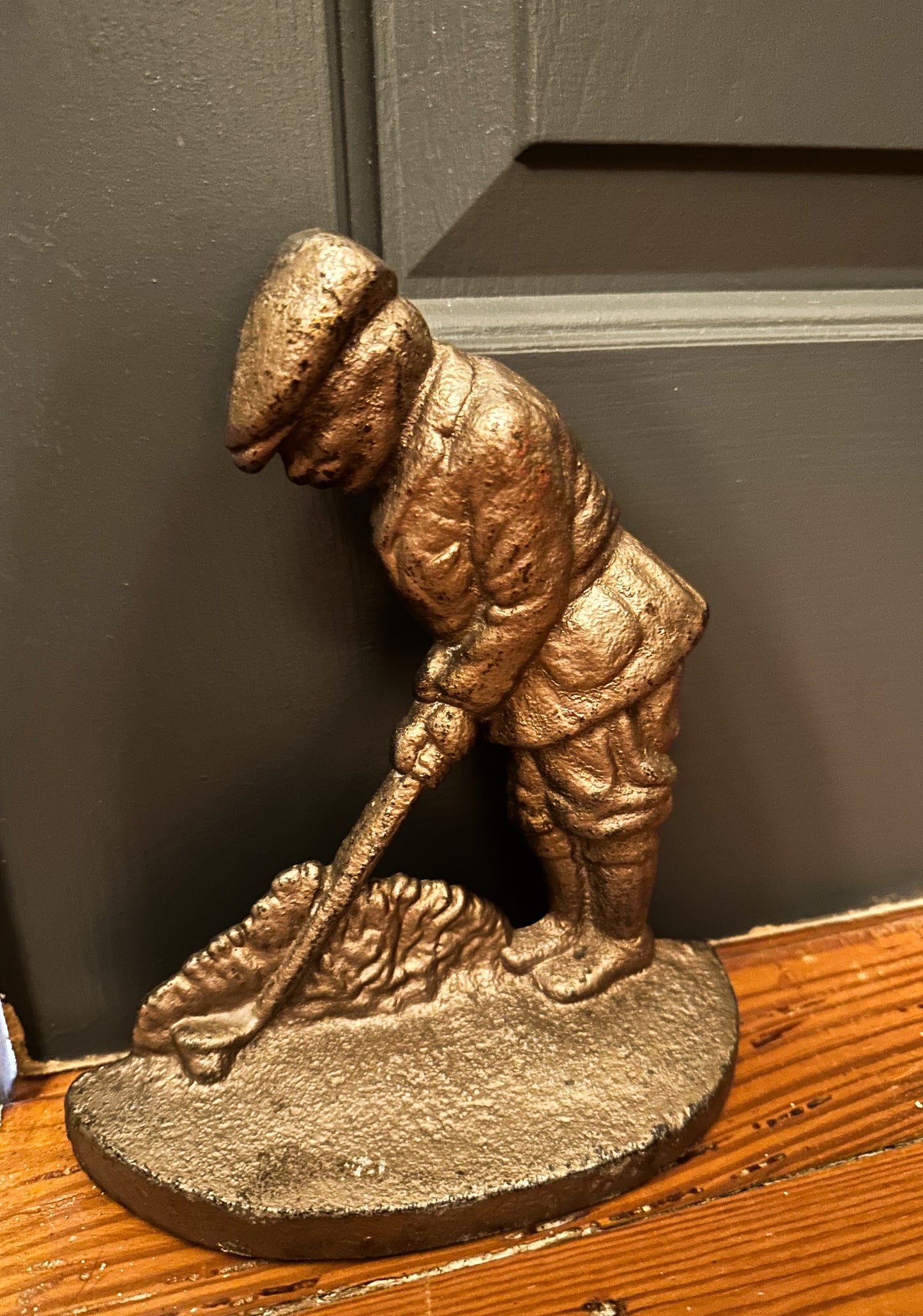 Cast Iron Golfer Door Stop