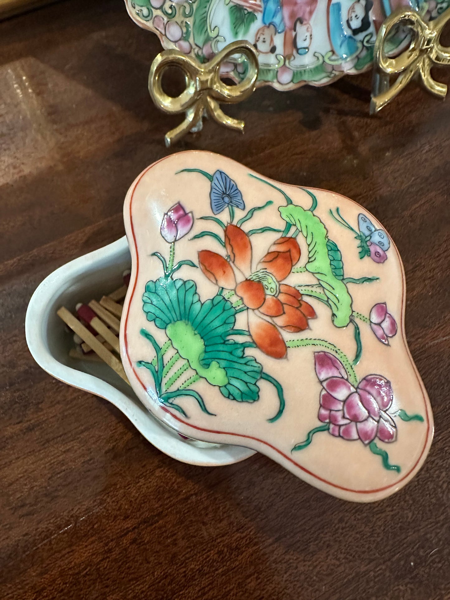 Peach-Colored Trinket Box