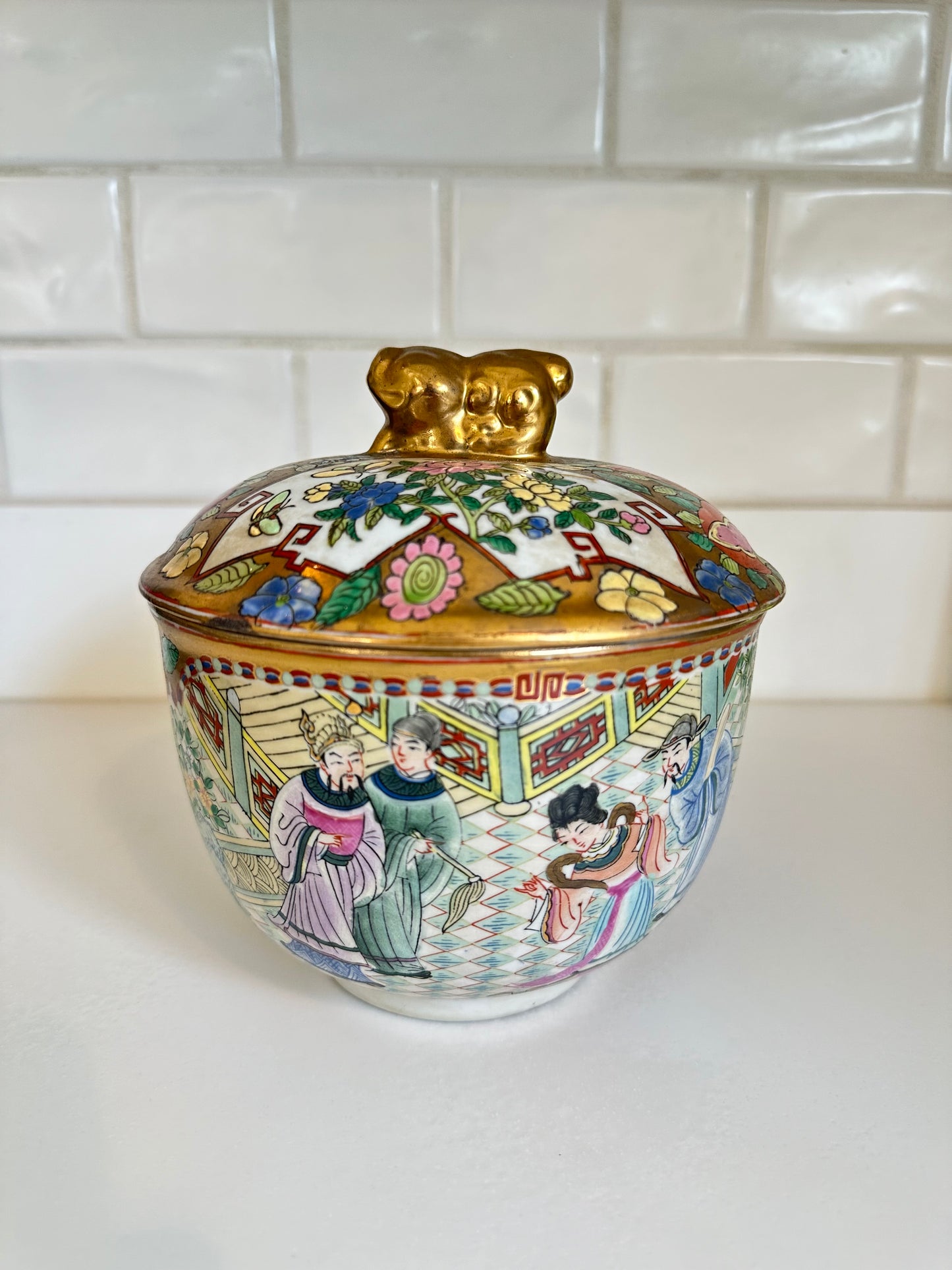 Famille Rose Lidded Jar