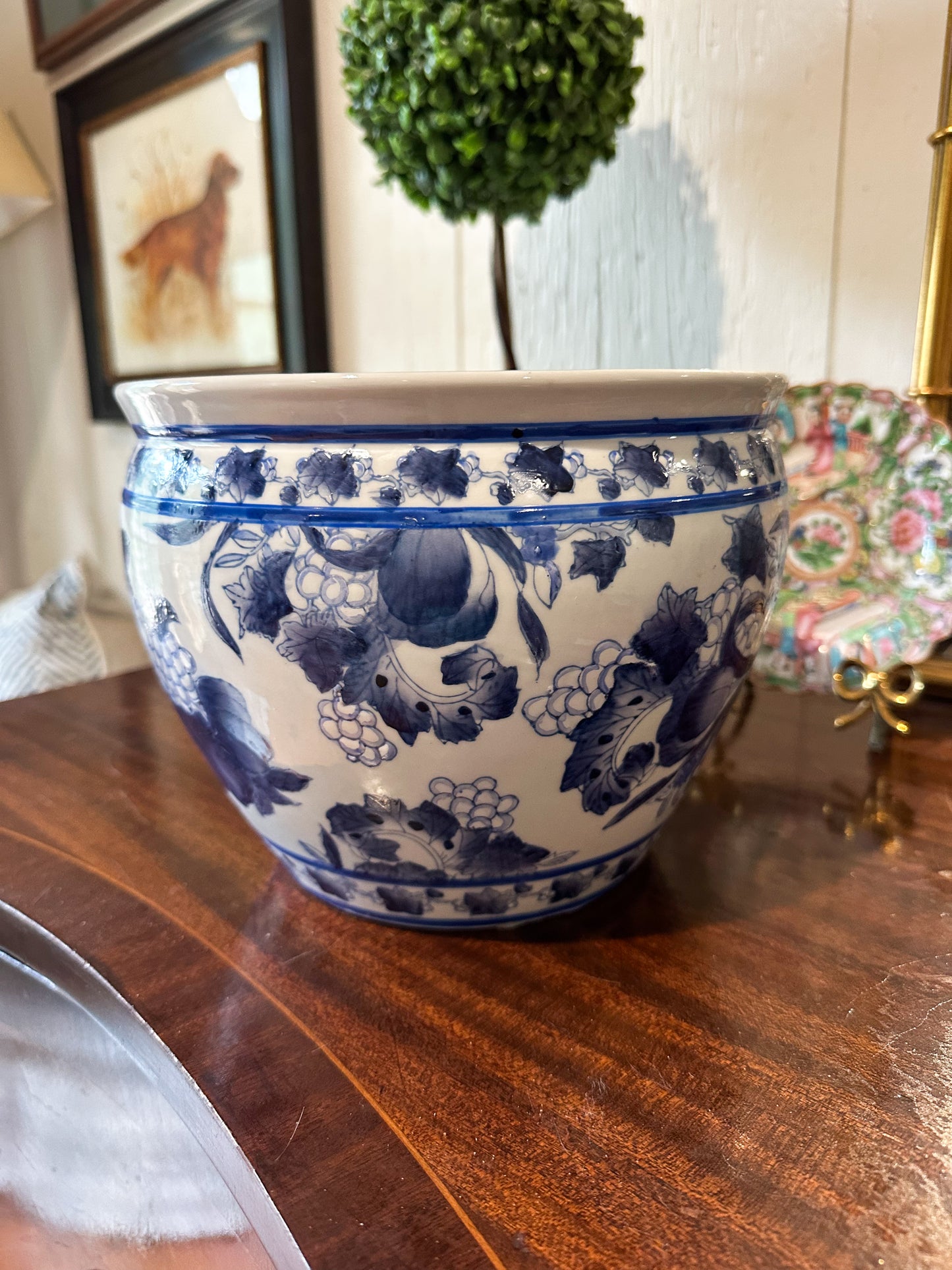 Blue & White Planter