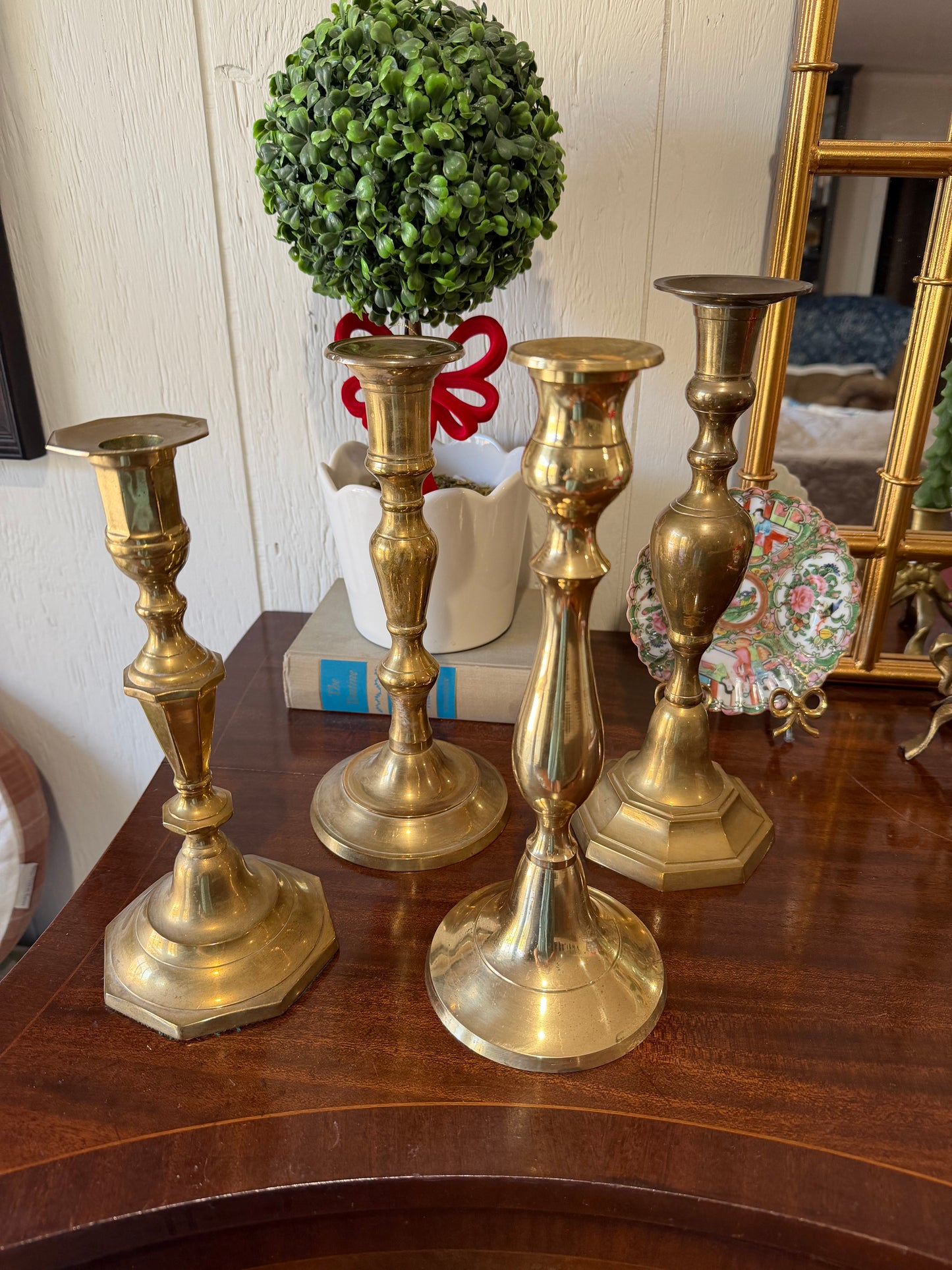 Large Brass Candlestick Holders