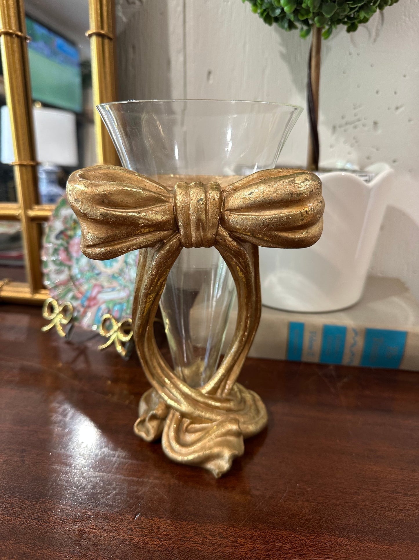Gold Bow Vase