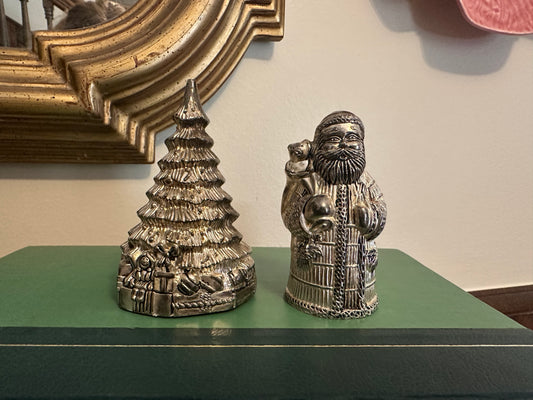 Silver-Plated Christmas Salt & Pepper Shakers