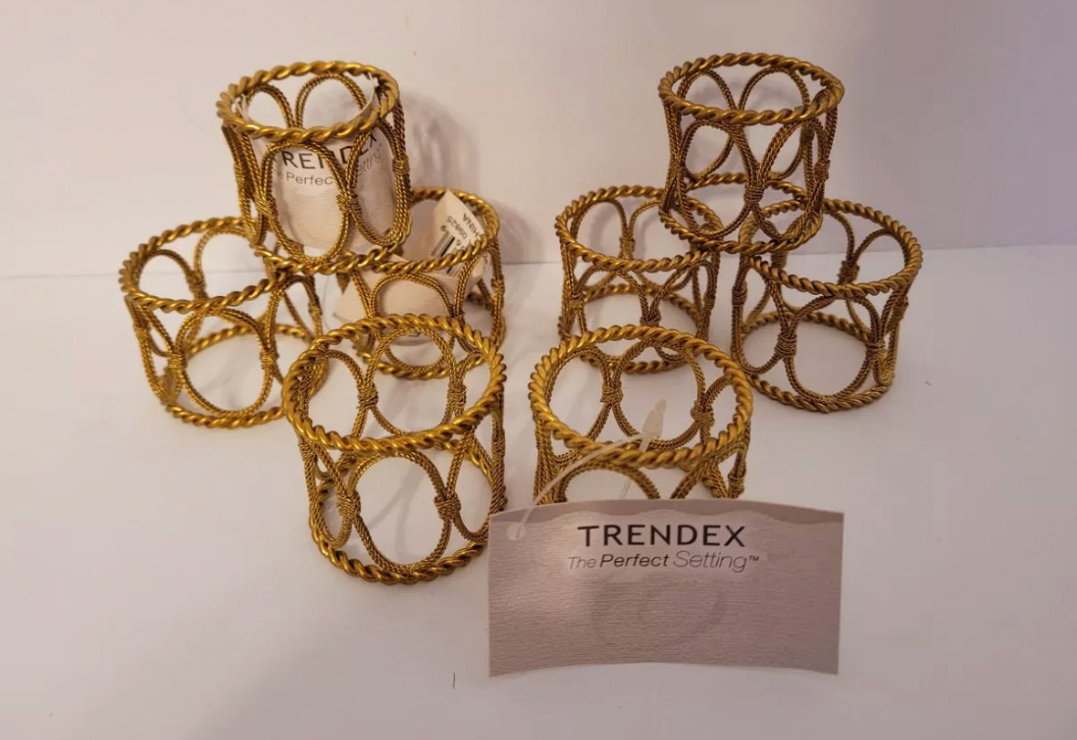 Vintage Gold Napkin Rings (Set of 8)
