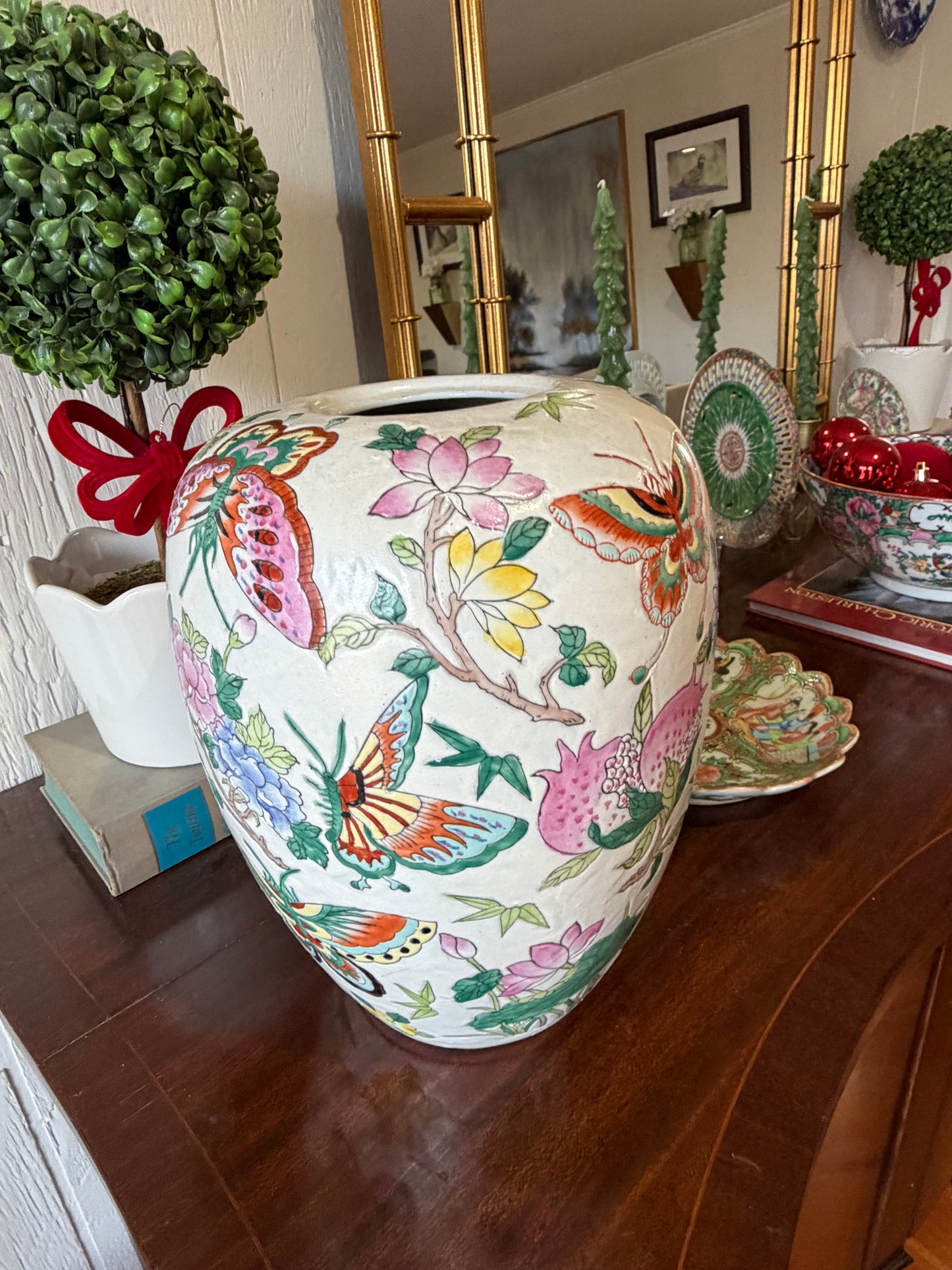 Butterfly Chinoiserie Vase