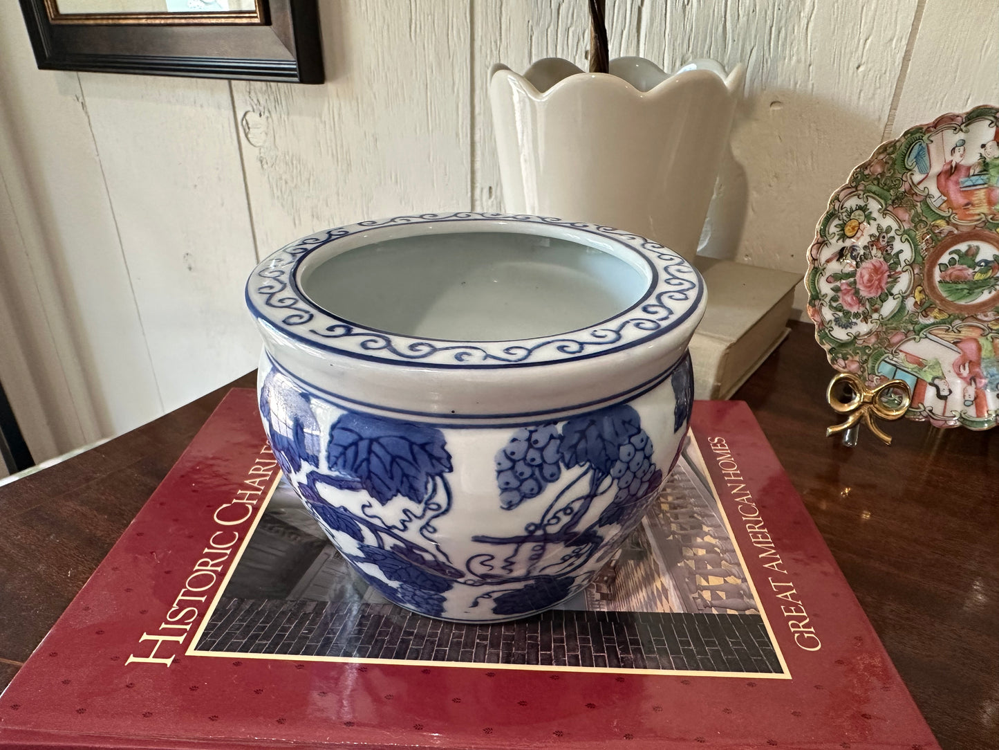 Small Blue & White Planter