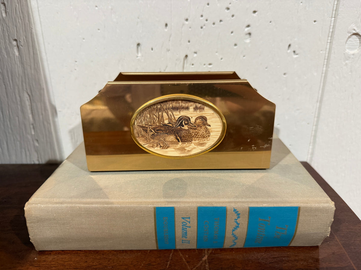 Brass Duck Letter/Napkin Holder