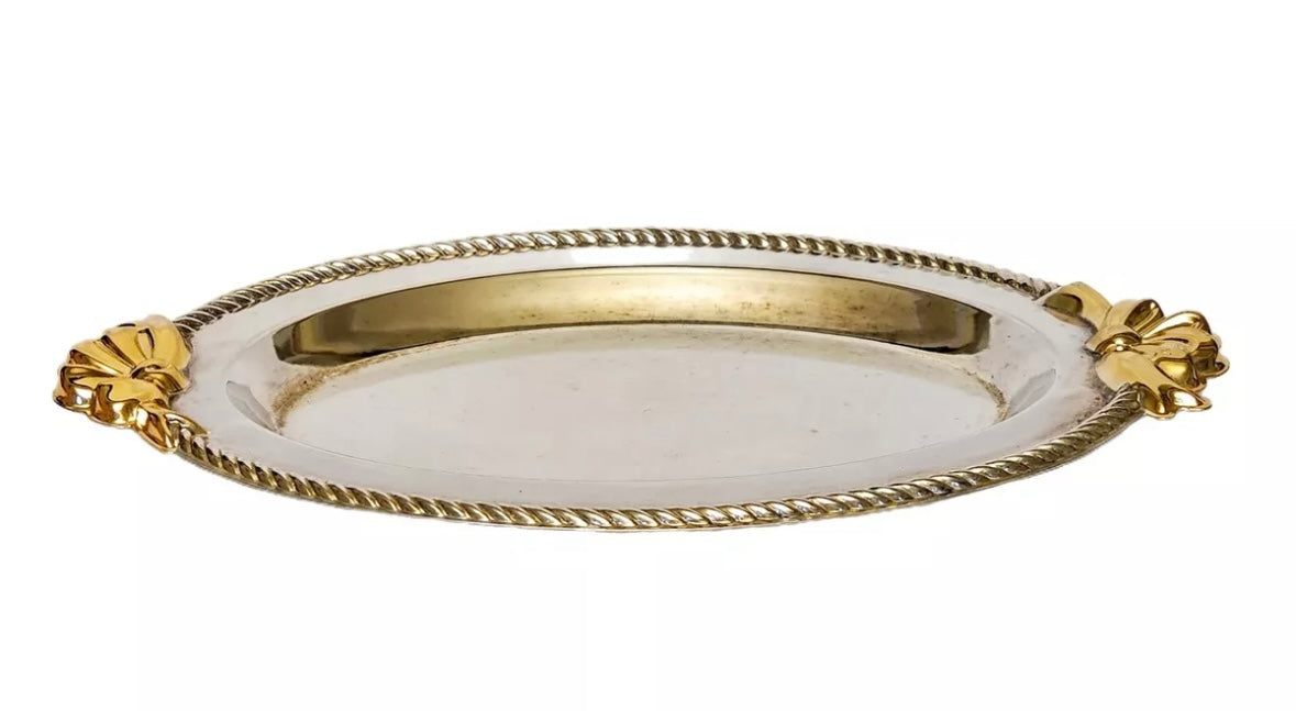 Silver & Gold Bow Tray