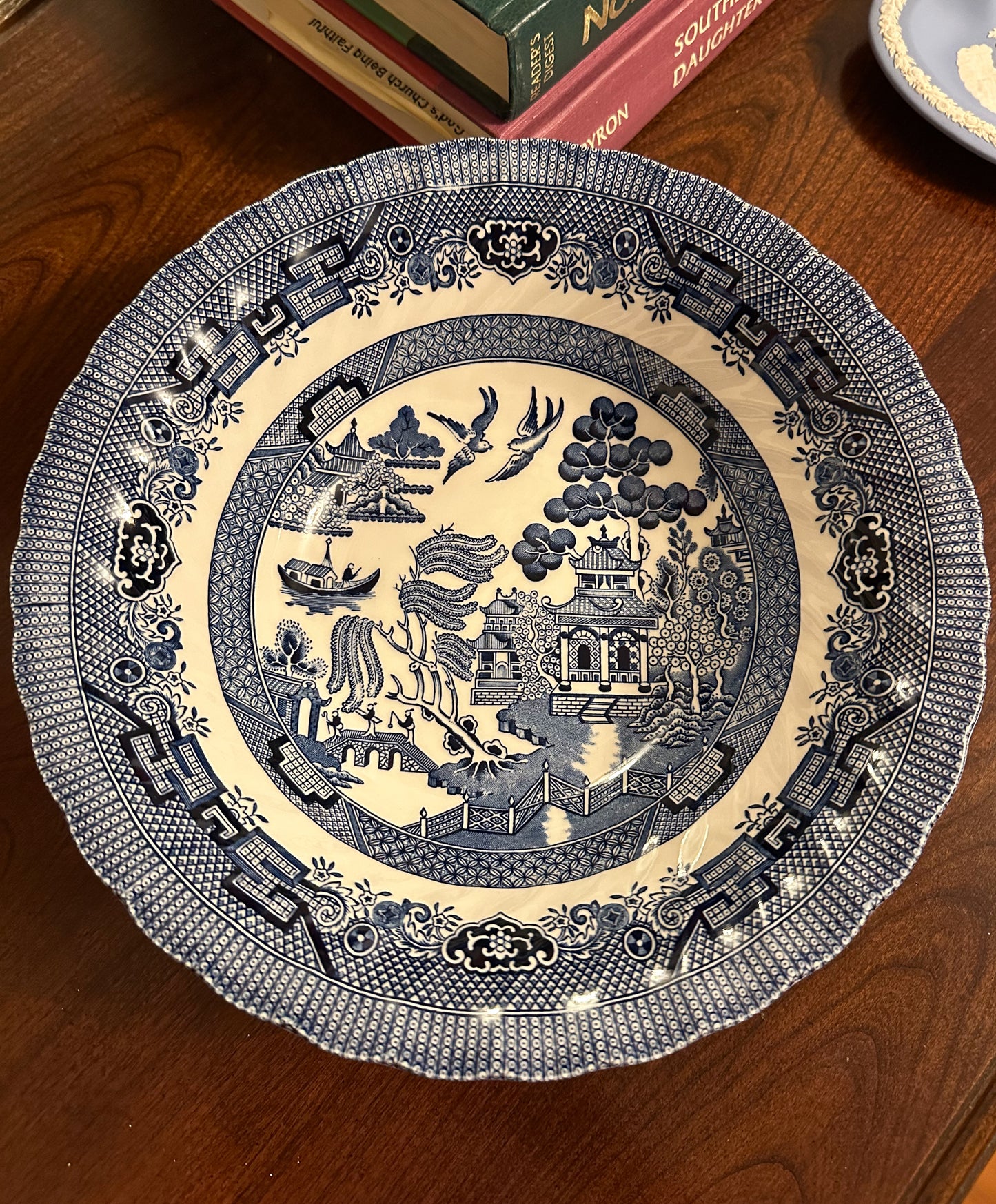 Scalloped Blue Willow Bowl