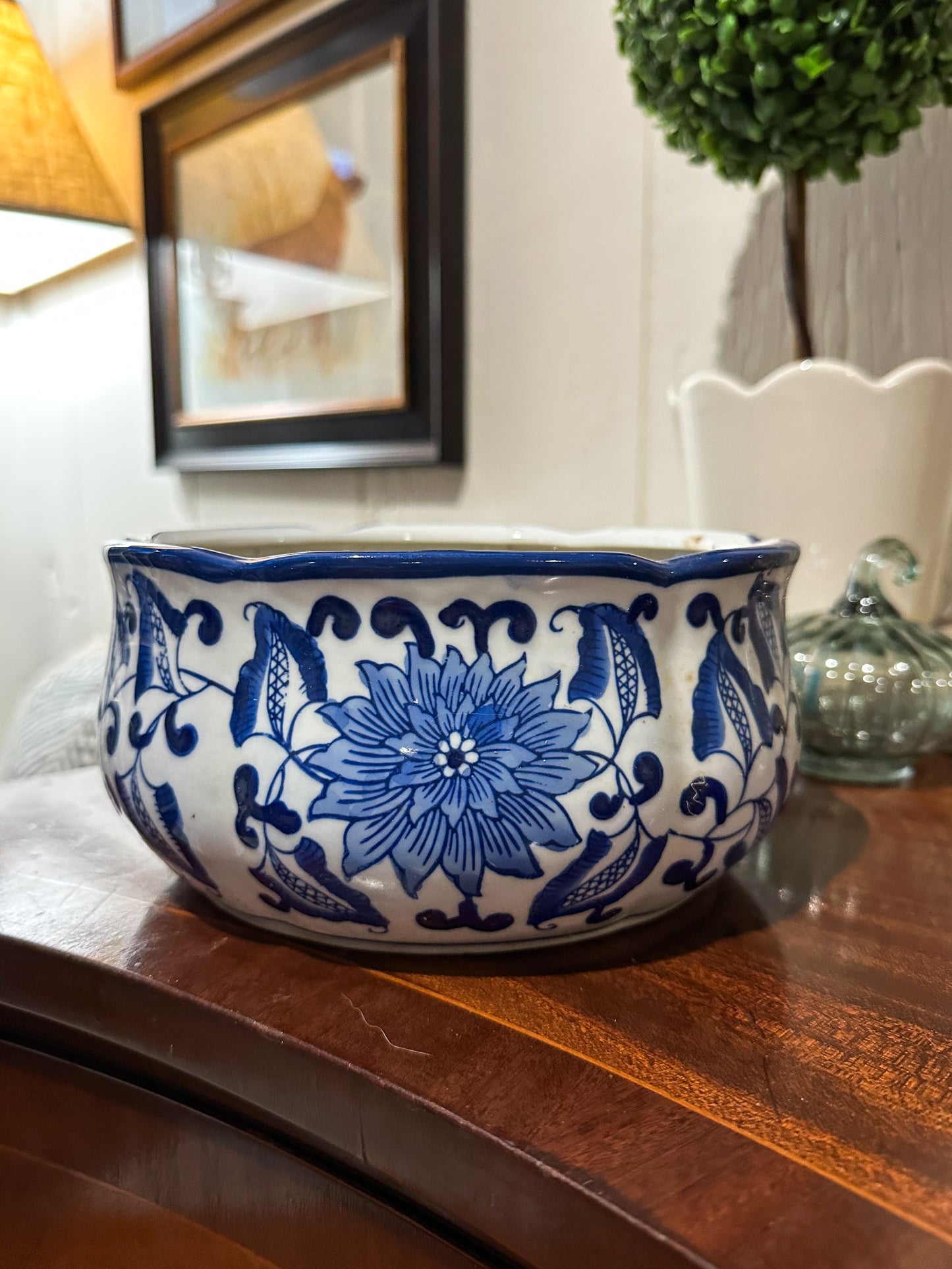 Blue & White Planter