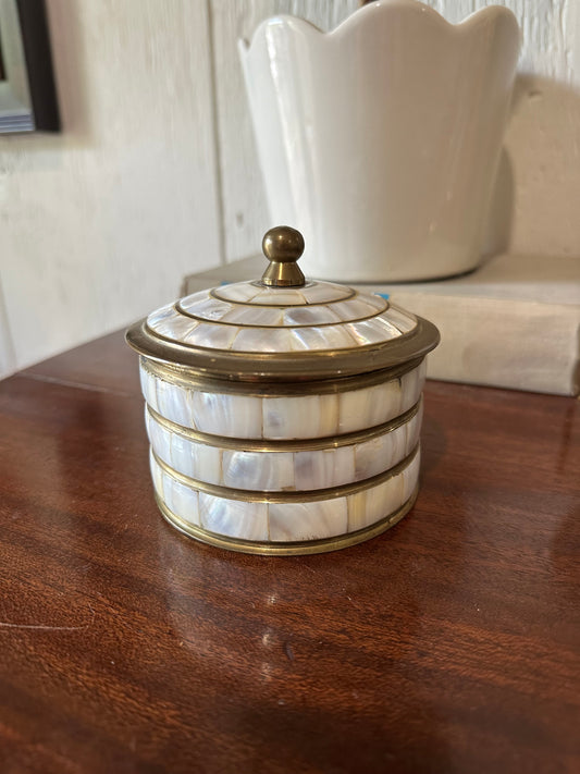 Brass & Mother of Pearl Canister