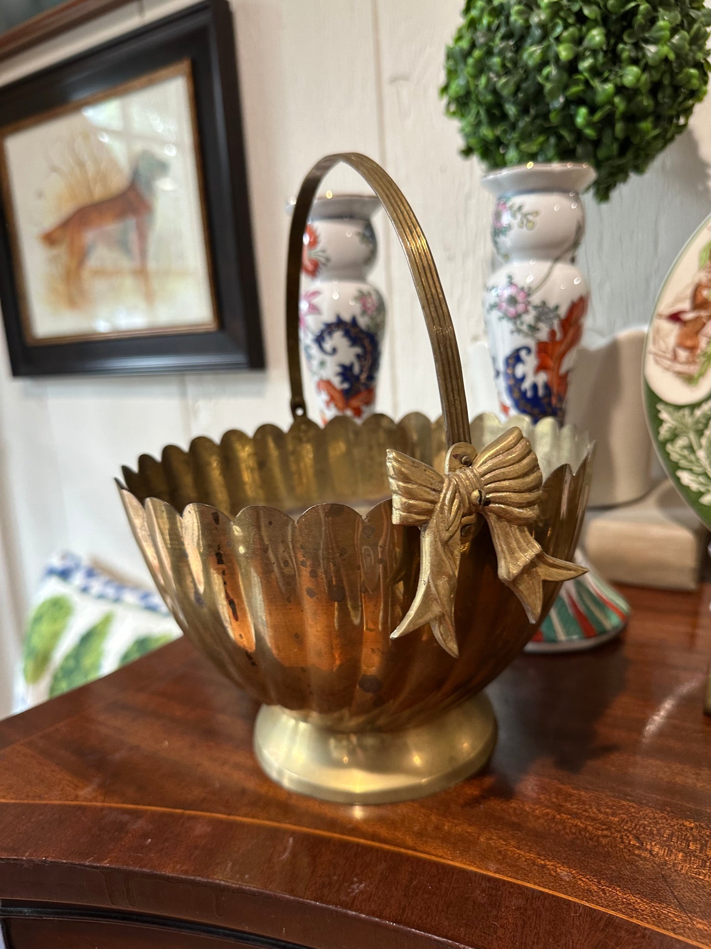 Brass Bow Basket Bowl