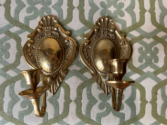 Pair of Brass Wall Sconces