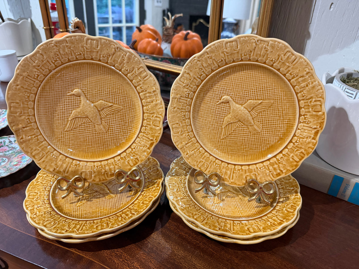 Bordallo Pinheiro Honey Gold Duck Plates