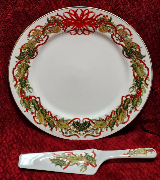 Andrea by Sadek Christmas Garland Cake Plate & Server