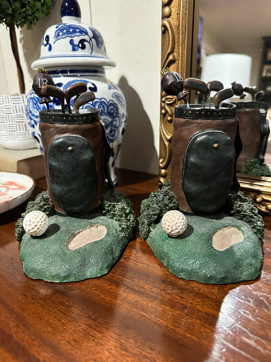 Golf Club Bookends