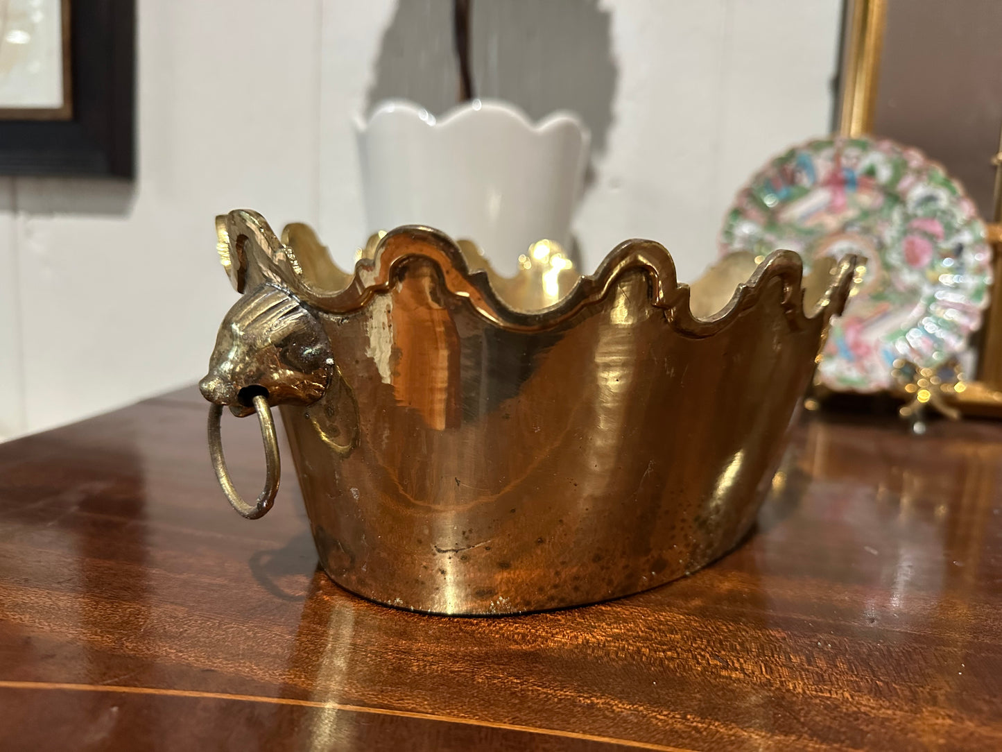 Scalloped Brass Planter