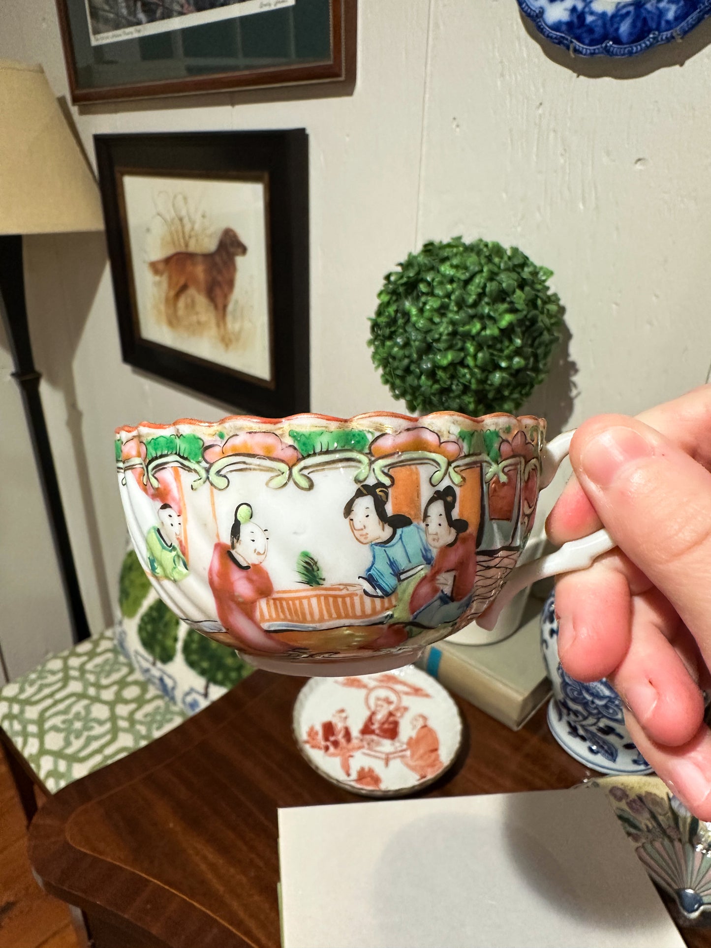 Rose Famille Scalloped Tea Cup
