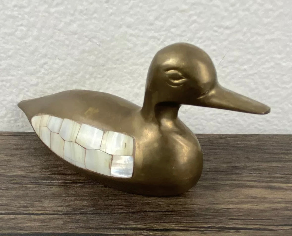 Brass & Mother of Pearl Duck