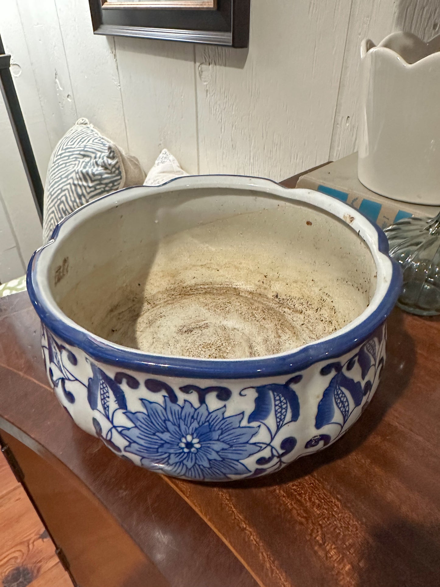 Blue & White Planter
