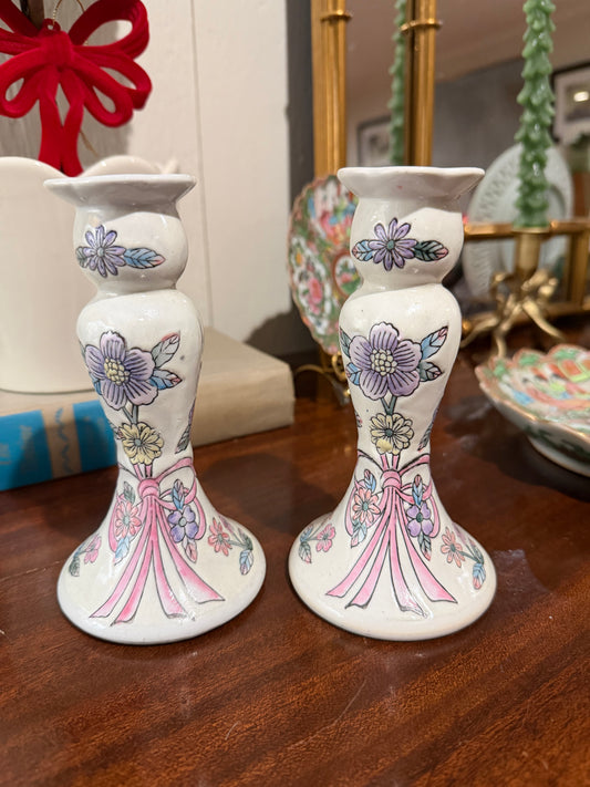 Bow Candlestick Pair