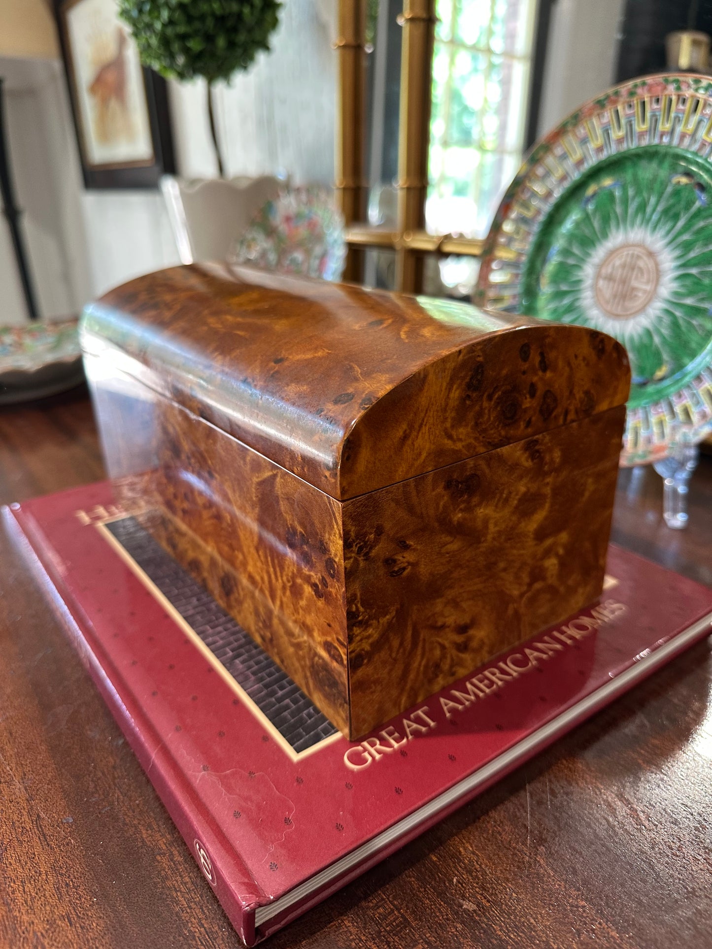 Decorative Burlwood Box