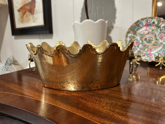 Scalloped Brass Planter