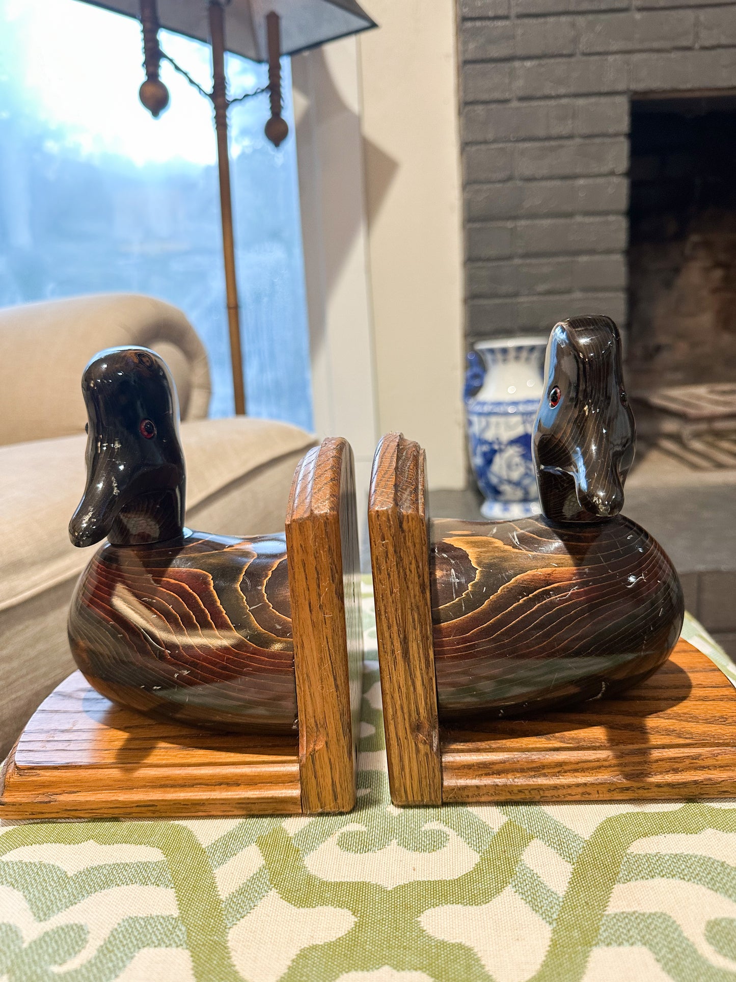 Wooden Duck Bookends