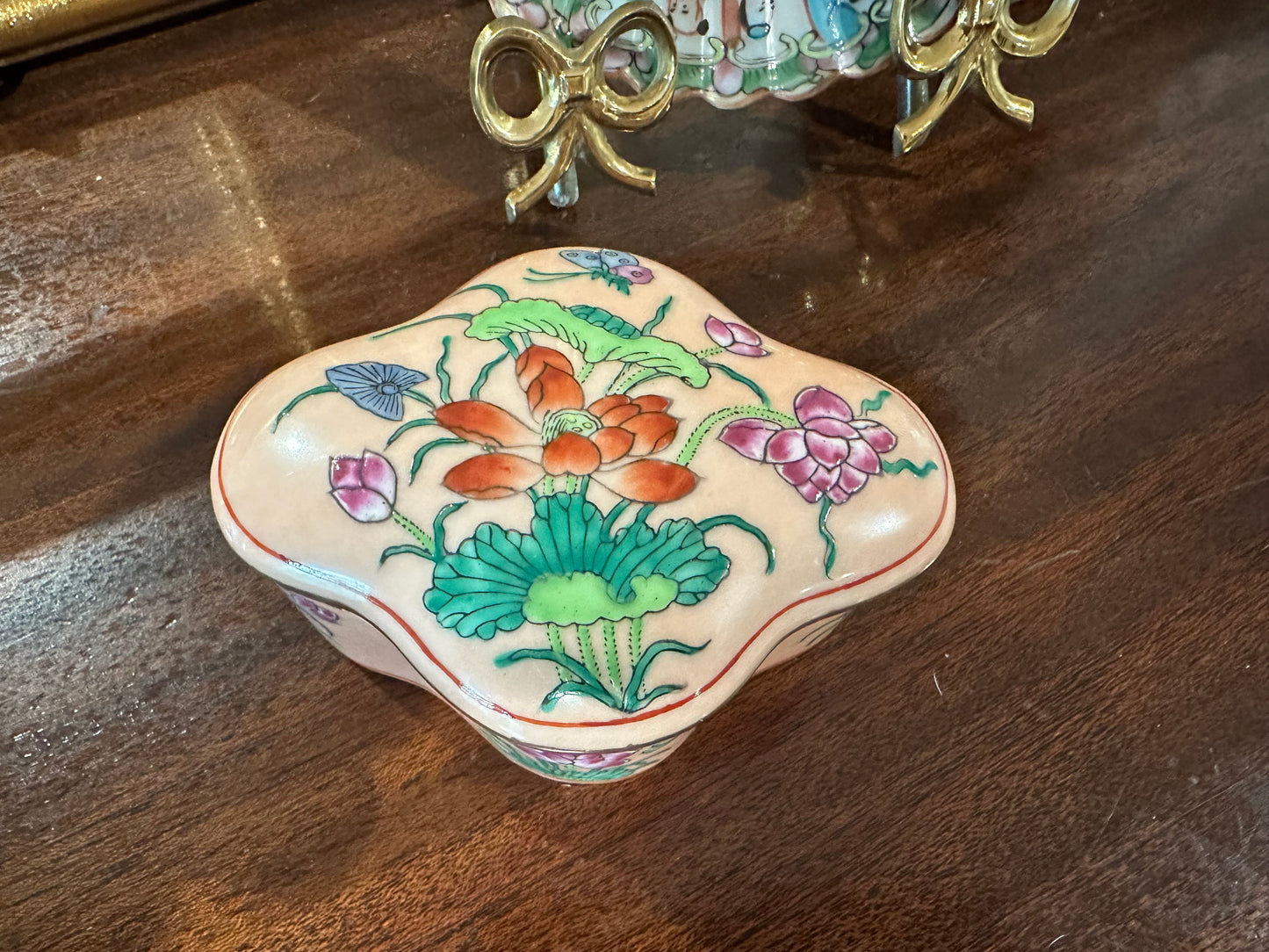 Peach-Colored Trinket Box