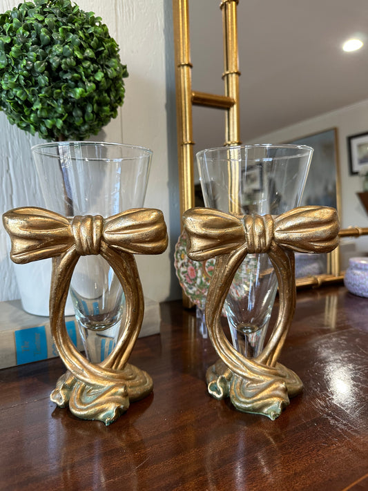 Gold Bow Vase