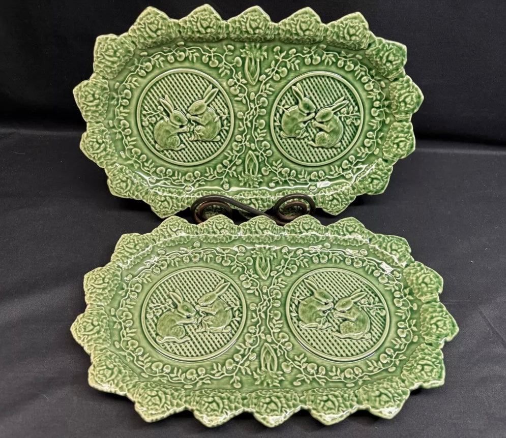 Green Bordallo Rabbit Platter