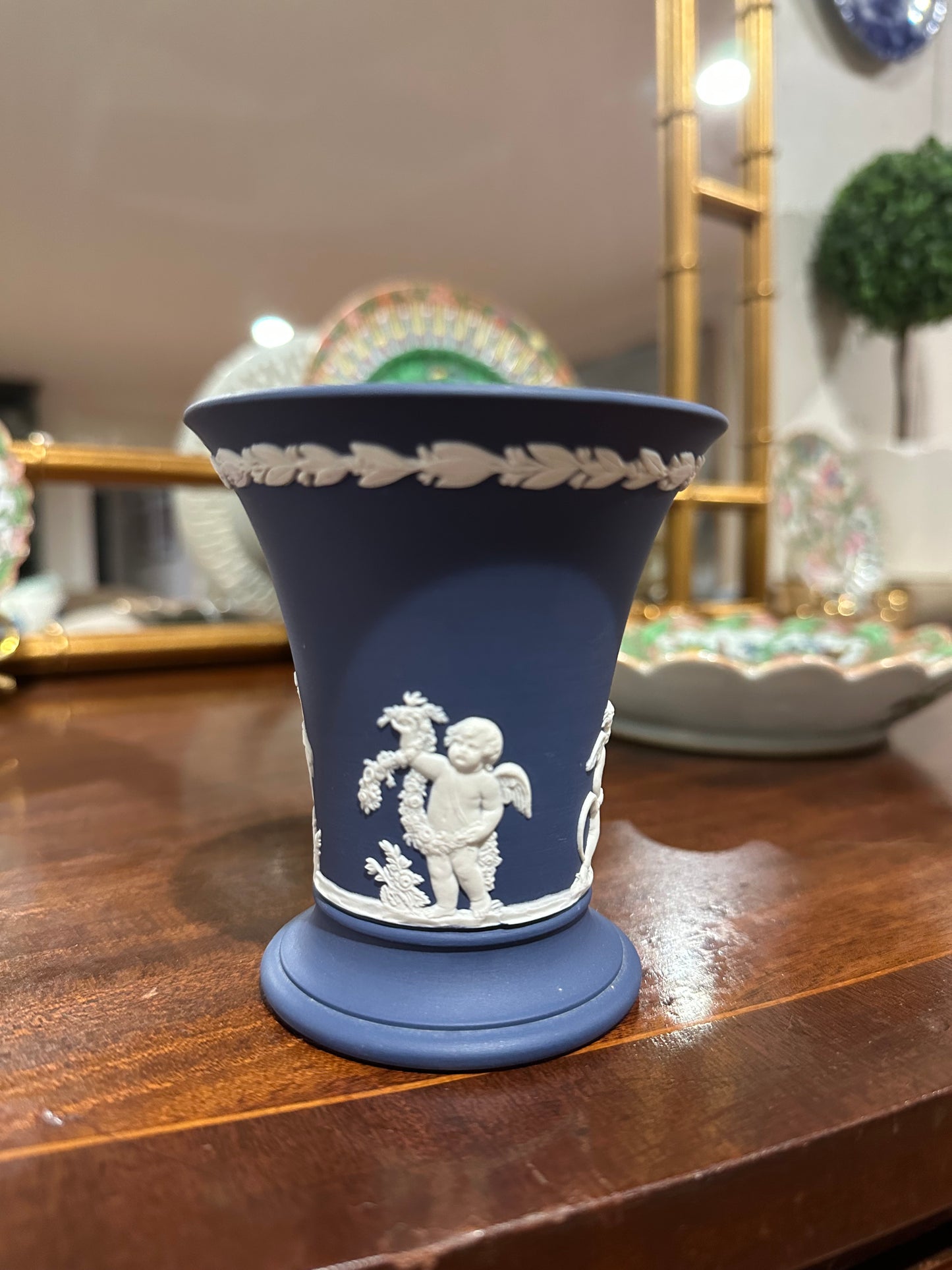 Navy Wedgwood Vase