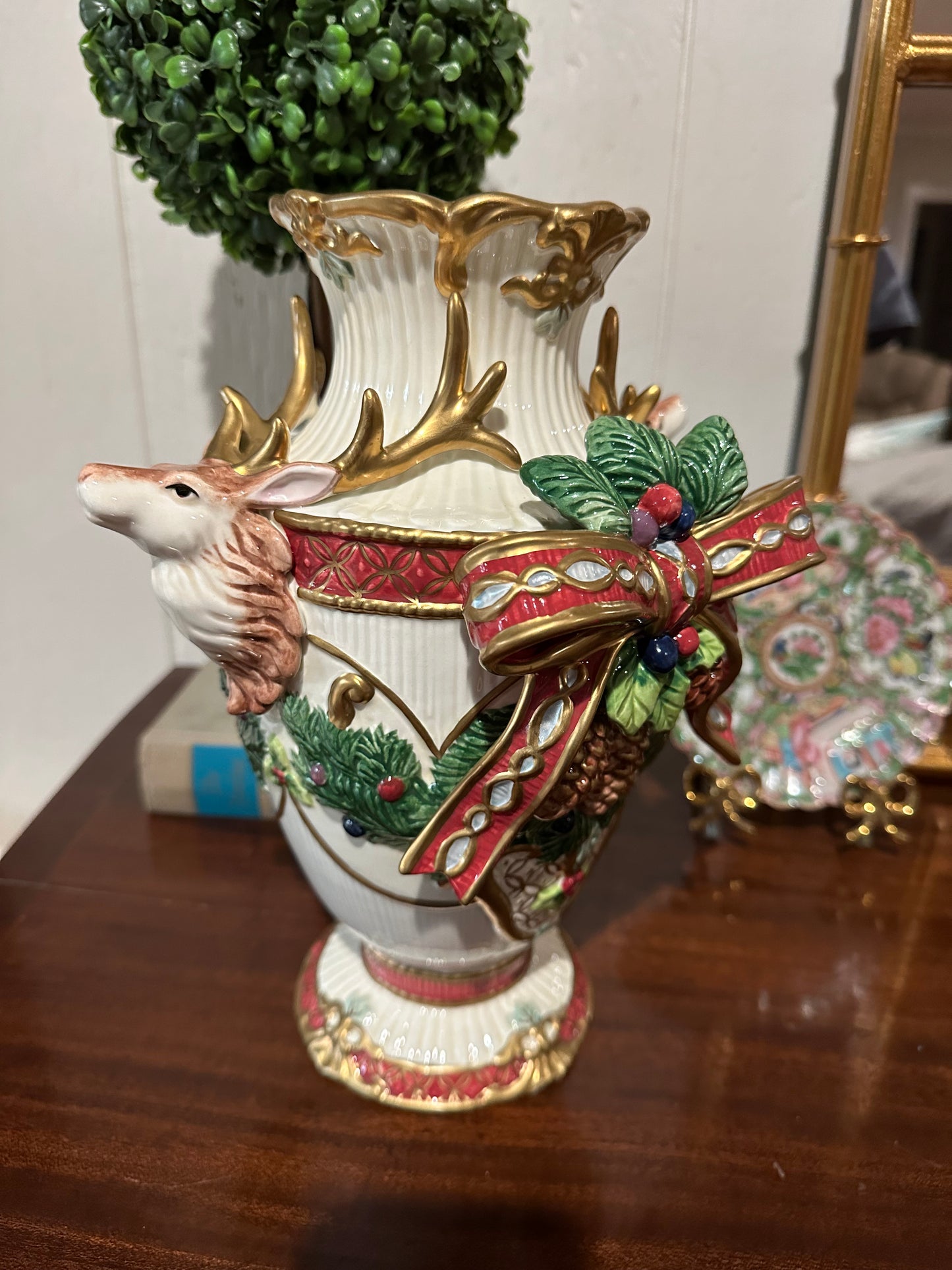 Fitz & Floyd Reindeer Vase