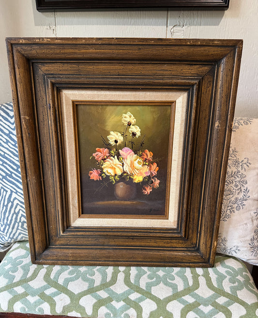 Framed Floral Arrangement Painting