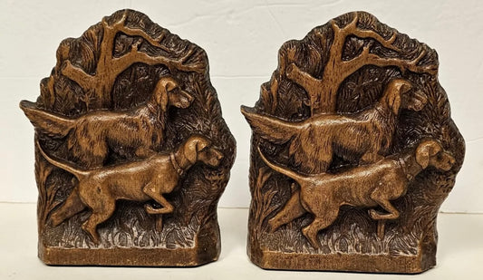 Wooden Pointer Dog Bookends