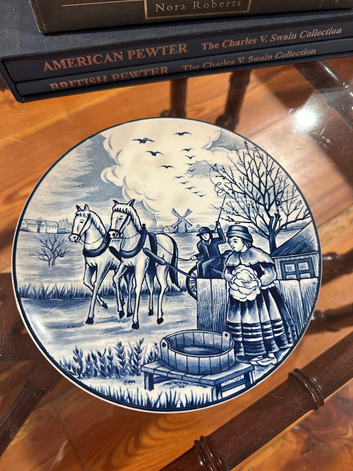 Homestead Style Blue & White Plate