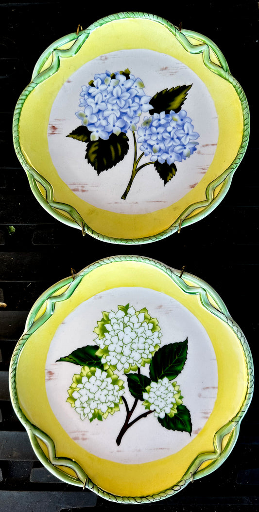 Hydrangea Plate Pair