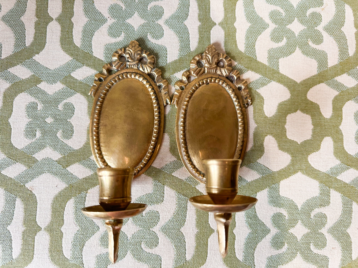 Brass Bow Wall Sconce Pair