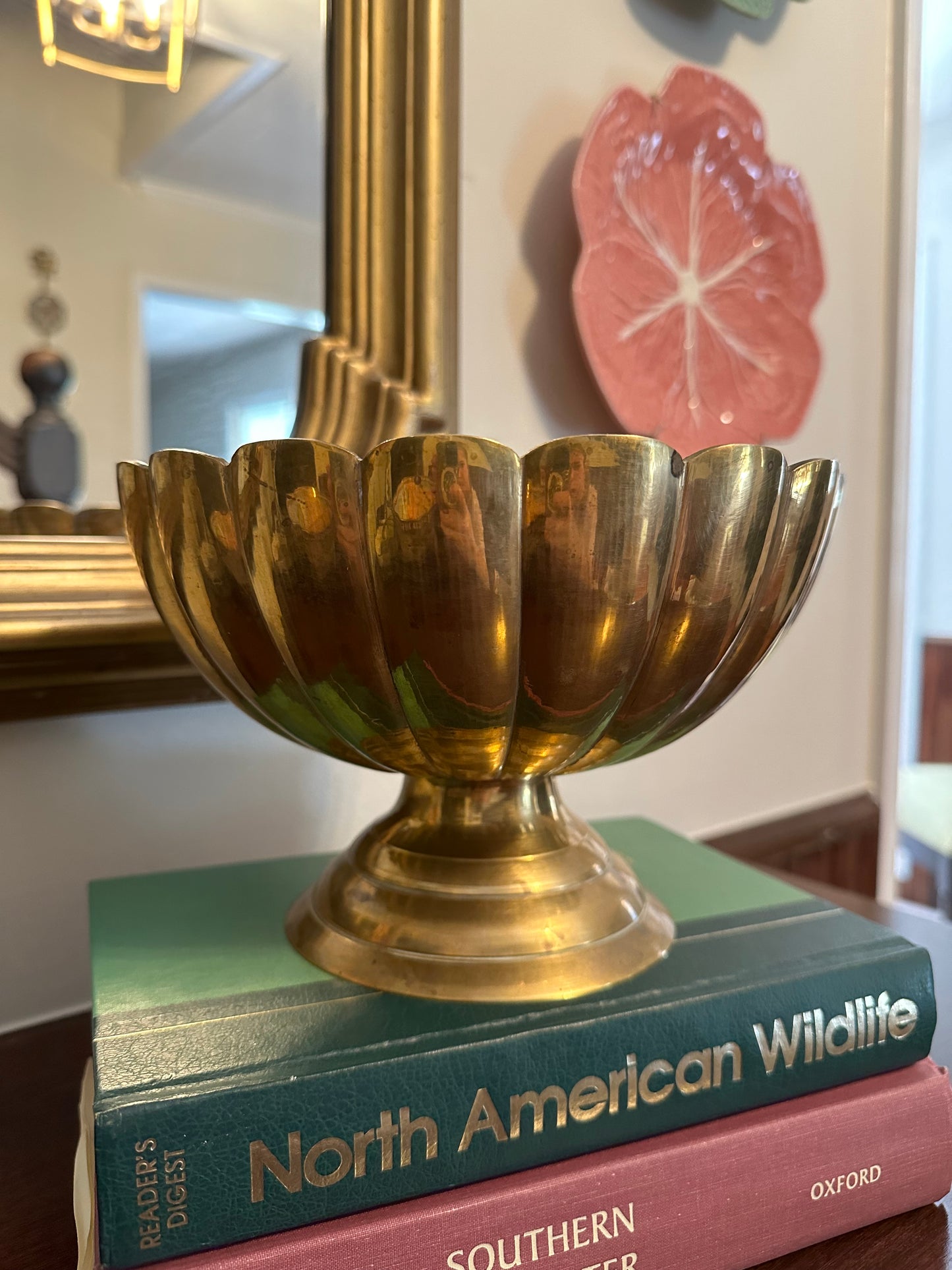 Scalloped Brass Pedestal Bowl