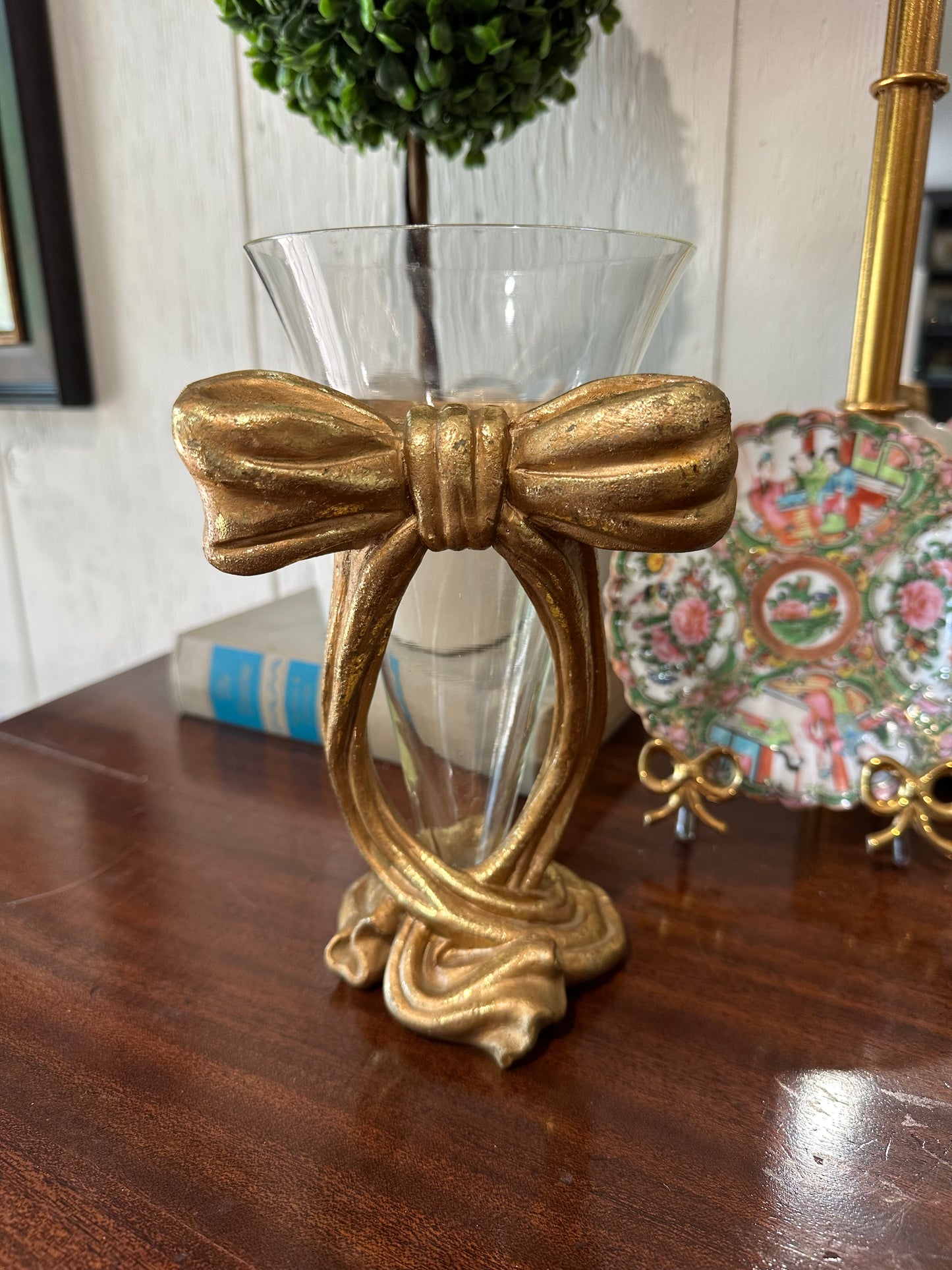 Gold Bow Vase