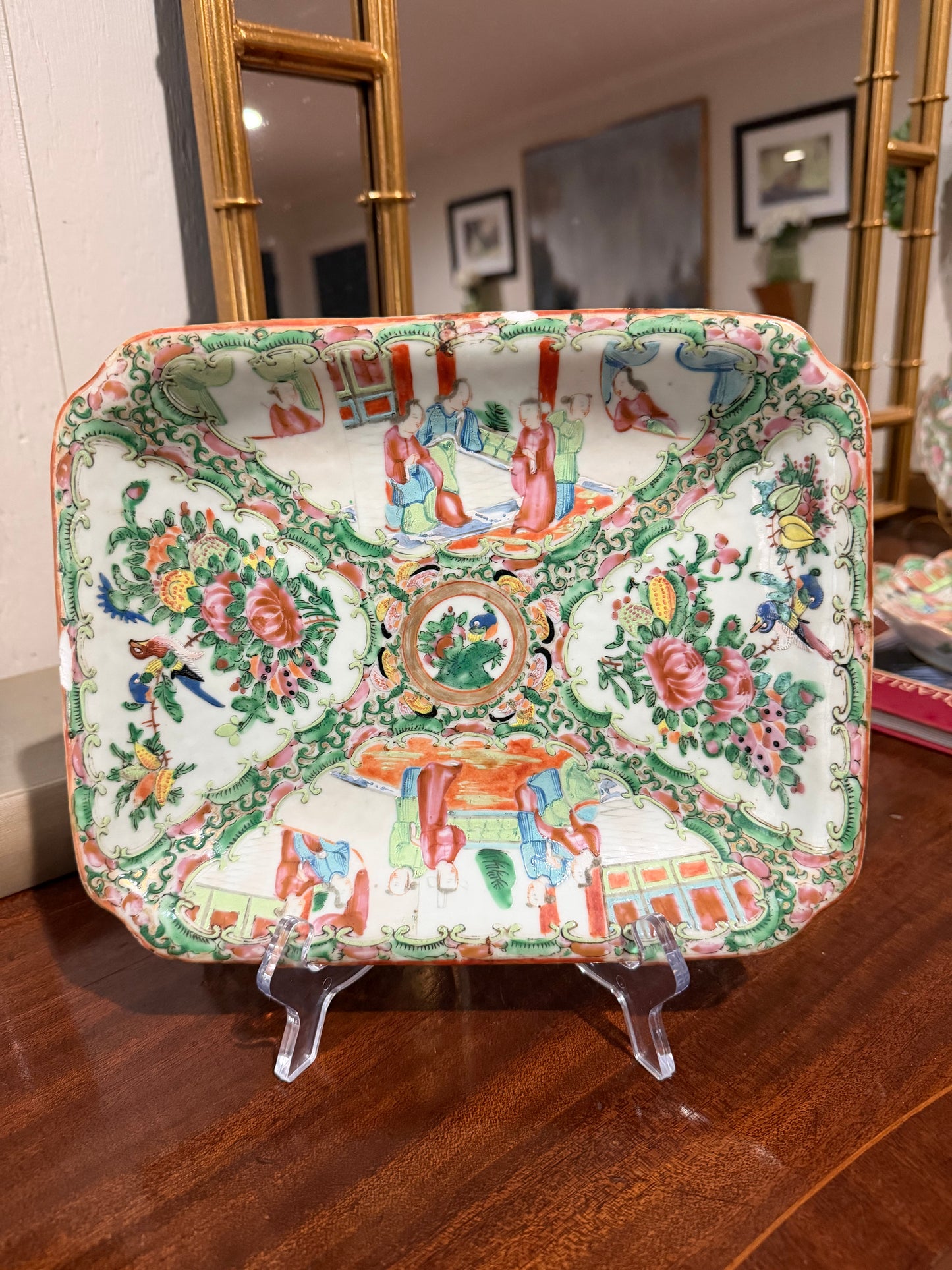 Rectangular Rose Medallion Platter