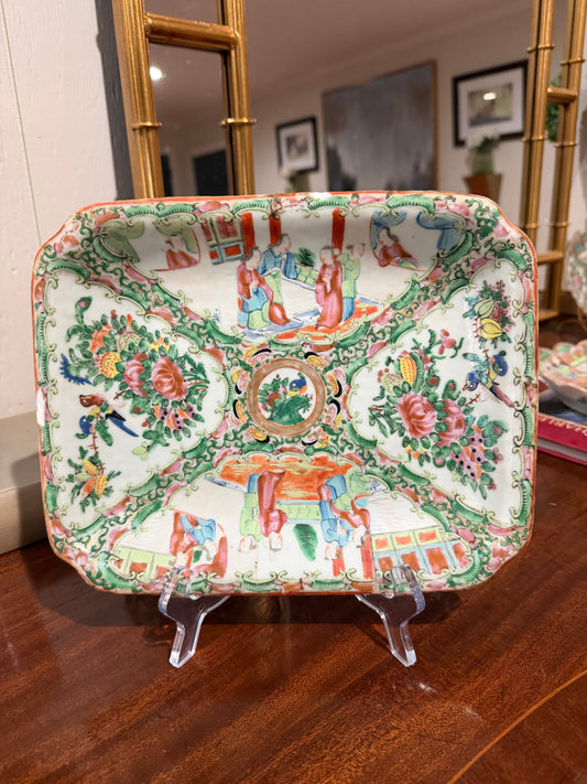 Rectangular Rose Medallion Platter