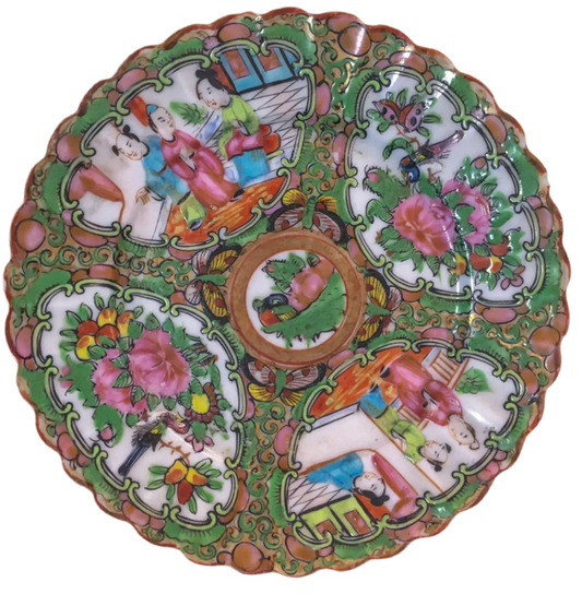 Scalloped Rose Medallion Plates