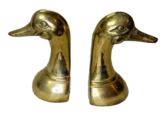 Pair of Brass Duck Bookends
