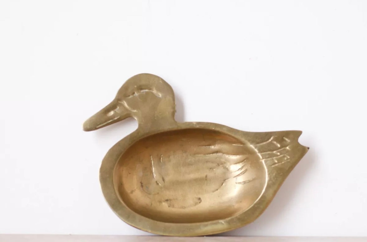 Brass Duck Trinket Dish