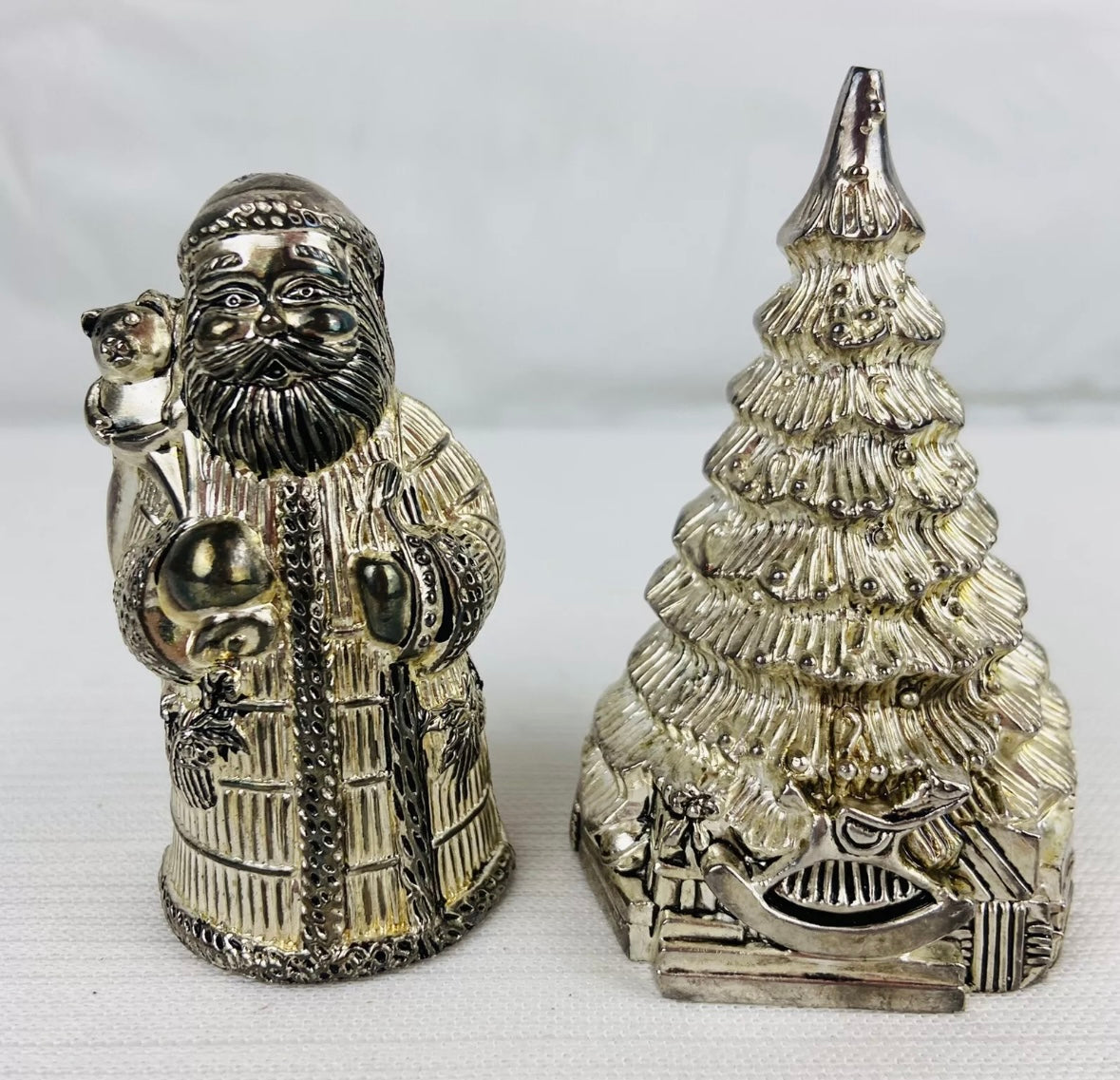 Silver-Plated Christmas Salt & Pepper Shakers
